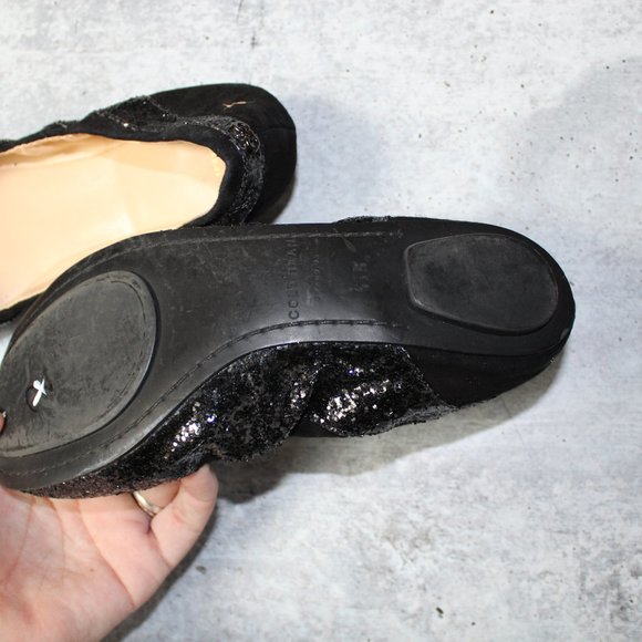 Cole Haan Avery Black Glitter Ballet Flats sz 6.5 - Picture 2 of 7
